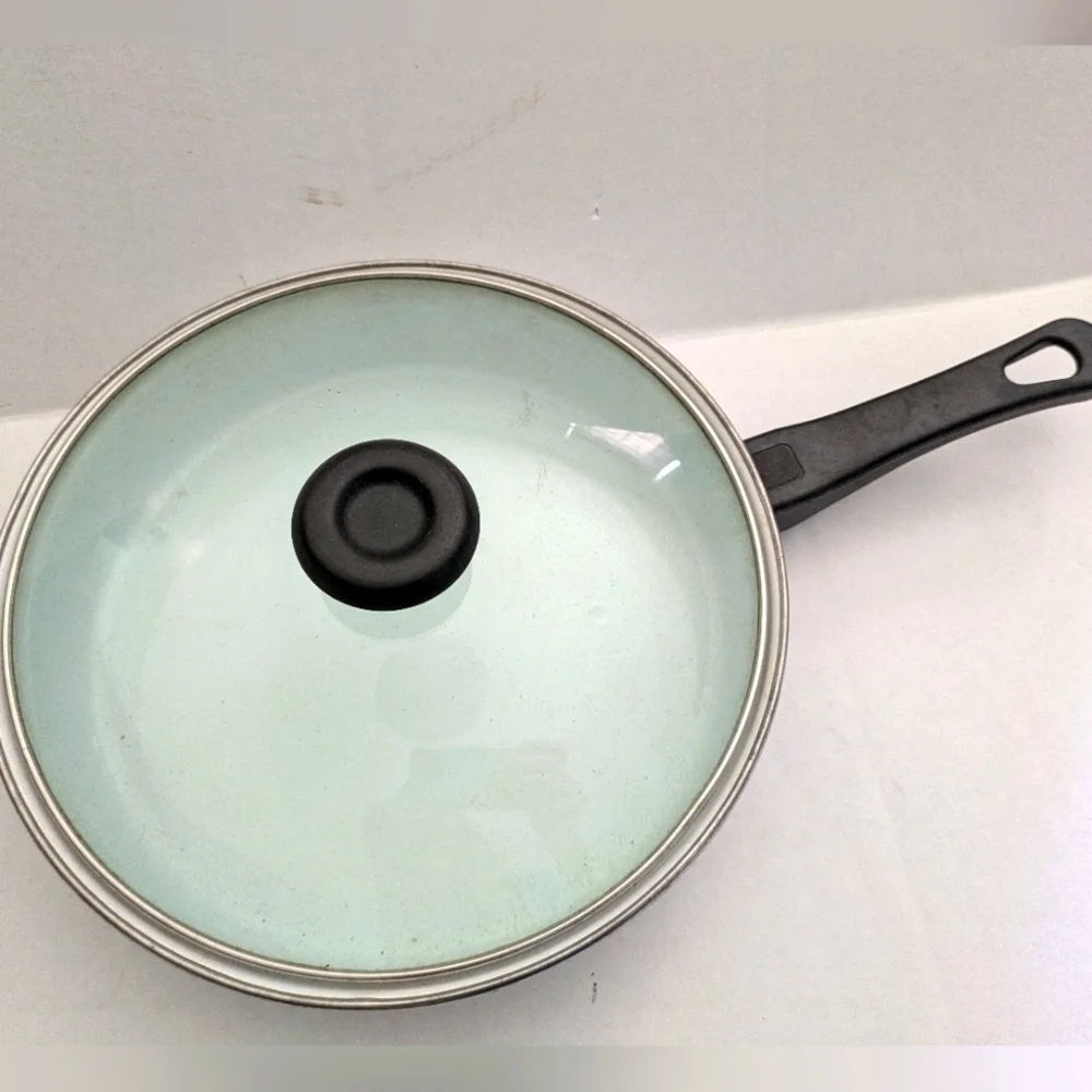 Floral And Strawberry skillet/Sauce Pan With Lid.